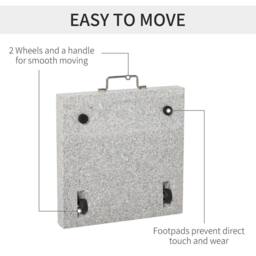 OUTSUNNY Umbrella Base Parasol Holder Patio Furniture 25kg Patio Outdoor Marbel Lawn in Grey - thumbnail 6