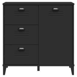 Berkfield Home Sideboard VIKEN Black 80x40x80 cm Engineered Wood - Size: 80 x 40 x 80 cm - thumbnail 6