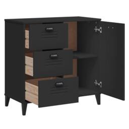 Berkfield Home Sideboard VIKEN Black 80x40x80 cm Engineered Wood - Size: 80 x 40 x 80 cm - thumbnail 5