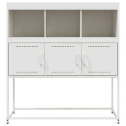 Berkfield Home Sideboard White 100.5x39x107 cm Steel - thumbnail 6