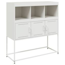 Berkfield Home Sideboard White 100.5x39x107 cm Steel - thumbnail 1