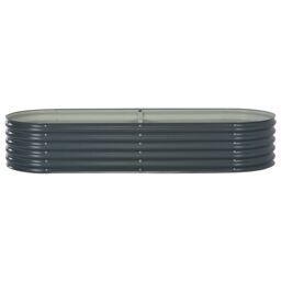 Berkfield Home Garden Raised Bed 240x80x44 cm Galvanised Steel Grey - Size: 240 x 80 x 44 cm - thumbnail 2