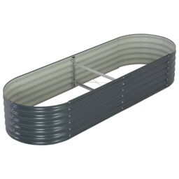 Berkfield Home Garden Raised Bed 240x80x44 cm Galvanised Steel Grey - Size: 240 x 80 x 44 cm - thumbnail 4