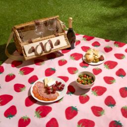 OHS Wholesale Strawberry 10 x Fleece Blanket Sofa Throw Joblot in Light Pink - Size: 120 cm x 150 cm - thumbnail 4