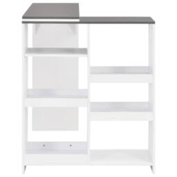 Berkfield Home Bar Table with Moveable Shelf White 138x39x110 cm - Size: 138 x 39 x 110 cm - thumbnail 4