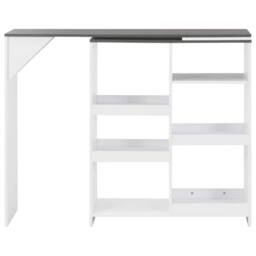 Berkfield Home Bar Table with Moveable Shelf White 138x39x110 cm - Size: 138 x 39 x 110 cm - thumbnail 1