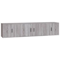 Berkfield Home 3 Piece TV Cabinet Set Grey Sonoma Engineered Wood - thumbnail 2