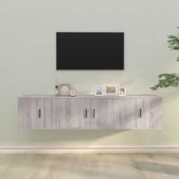 Berkfield Home 3 Piece TV Cabinet Set Grey Sonoma Engineered Wood - thumbnail 1