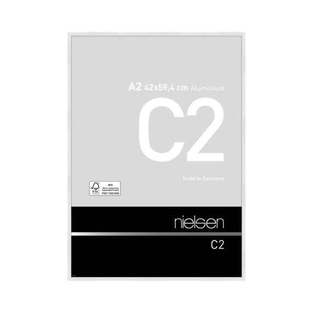 nielsen C2 Aluminium Picture Frame A2 - Float Glass & Push/Turn Clips in White - image 1