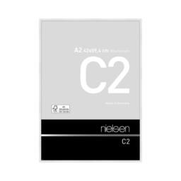 nielsen C2 Aluminium Picture Frame A2 - Float Glass & Push/Turn Clips in White - thumbnail 1