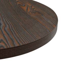 Berkfield Home Bistro Table MDF & Steel Round 60x75 cm Dark Ash in Brown - thumbnail 5