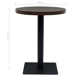 Berkfield Home Bistro Table MDF & Steel Round 60x75 cm Dark Ash in Brown - thumbnail 6