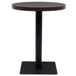 Berkfield Home Bistro Table MDF & Steel Round 60x75 cm Dark Ash in Brown - thumbnail 3