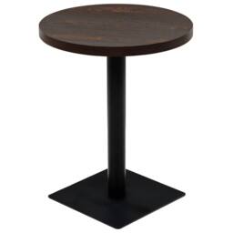 Berkfield Home Bistro Table MDF & Steel Round 60x75 cm Dark Ash in Brown - thumbnail 2