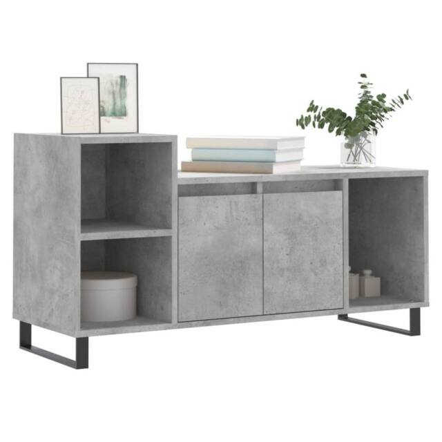 Berkfield Home TV Cabinet Concrete Grey 100x35x55 cm Engineered Wood - Size: 100 x 35 x 55 cm - image 1