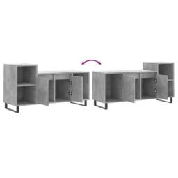 Berkfield Home TV Cabinet Concrete Grey 100x35x55 cm Engineered Wood - Size: 100 x 35 x 55 cm - thumbnail 9