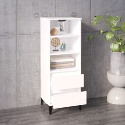 Berkfield Home Highboard White 40x36x110 cm Engineered Wood - Size: 40 x 36 x 110 cm - thumbnail 6