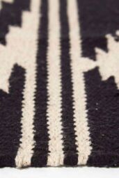 Homescapes Dinan Black & White Kilim Runner Cotton Rug 66 x 200 cm - Size: 66 cm x 200 cm - thumbnail 4