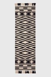 Homescapes Dinan Black & White Kilim Runner Cotton Rug 66 x 200 cm - Size: 66 cm x 200 cm - thumbnail 2