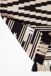 Homescapes Dinan Black & White Kilim Runner Cotton Rug 66 x 200 cm - Size: 66 cm x 200 cm - thumbnail 5