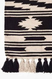 Homescapes Dinan Black & White Kilim Runner Cotton Rug 66 x 200 cm - Size: 66 cm x 200 cm - thumbnail 3