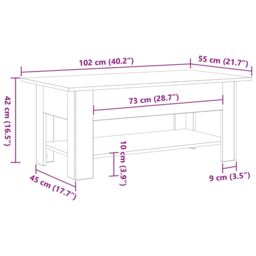 Berkfield Home Coffee Table in Black Oak, 102x55x42 cm, Made from Engineered Wood - Size: 102 x 55 x 42 cm - thumbnail 9