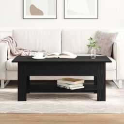 Berkfield Home Coffee Table in Black Oak, 102x55x42 cm, Made from Engineered Wood - Size: 102 x 55 x 42 cm - thumbnail 1