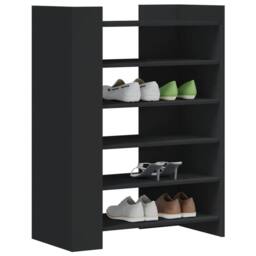 Berkfield Home Shoe Cabinet Black 74.5x37.5x100 cm Engineered Wood - thumbnail 3