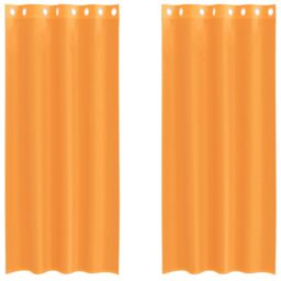 Berkfield Home Voile Curtains with Grommets 2 pcs Orange 140x225 cm - thumbnail 2