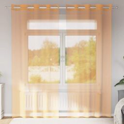 Berkfield Home Voile Curtains with Grommets 2 pcs Orange 140x225 cm