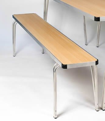 netfurniture Ceri Oak 6Ft Aluminium Framed Stacking Bench - Various Colours in Light Oak