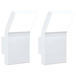 Berkfield Home Outdoor LED Wall Lights 2pcs White Die-cast Aluminium - thumbnail 3