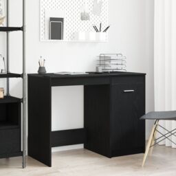 Berkfield Home Desk Black Oak 100x50x76 cm Engineered wood - Size: 100 x 50 x 76 cm - thumbnail 1