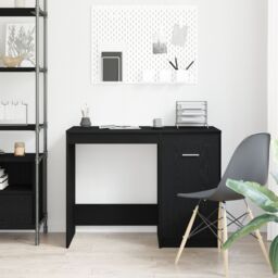 Berkfield Home Desk Black Oak 100x50x76 cm Engineered wood - Size: 100 x 50 x 76 cm - thumbnail 4