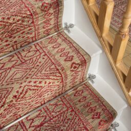 runrug Stair Runner Carpet for Staircases - Soft & Comfy, 9mm - 'Afrikans' in Red - Size: 60 cm x 450 cm - thumbnail 2