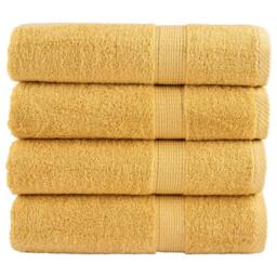 Berkfield Home Premium Hand Towels SOLUND 4pcs Gold 50x100cm 600gsm - thumbnail 2