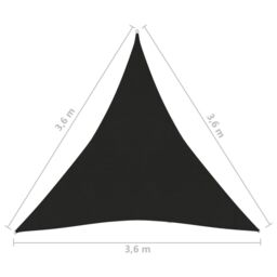 Berkfield Home Sunshade Sail 160 g/m ² Black 3.6x3.6x3.6 m HDPE - thumbnail 6