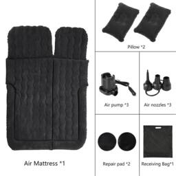 Nordara SUV Car Inflatable Air Bed With Pump & 2 Pillows in Black - thumbnail 4