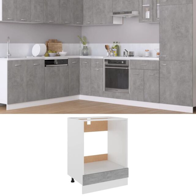 Berkfield Home Oven Cabinet Concrete Grey 60x46x81.5 cm Engineered Wood - image 1