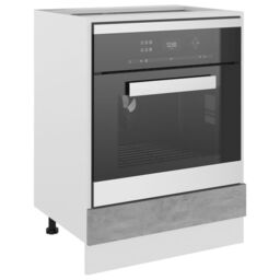 Berkfield Home Oven Cabinet Concrete Grey 60x46x81.5 cm Engineered Wood - thumbnail 4