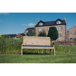 Churnet Valley Garden Furniture Ltd Valley 3 Seat Bench - Timber - Fully Assembly - Set of Cushions Inc in Brown - thumbnail 4