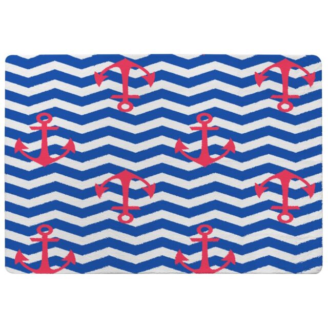 Benjamin Tate Design Anchors On Zig Zag Stripes Rug in Natural - Size: Large - image 1