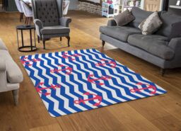Benjamin Tate Design Anchors On Zig Zag Stripes Rug in Natural - Size: Large - thumbnail 2