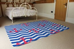 Benjamin Tate Design Anchors On Zig Zag Stripes Rug in Natural - Size: Large - thumbnail 3