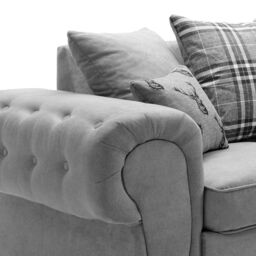 Abakus Direct Verona Linen Corner Sofa with Button Detail in Light Grey - thumbnail 5
