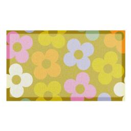 Artsy Mats Elizabeth Olwen Petals on Pistachio Indoor/Outdoor Doormat (70x40cm) in Mustard - Size: 40 cm x 70 cm - thumbnail 2
