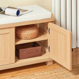 SoBuy Entrance Bench with Storage - Light Oak Farmhouse - thumbnail 6
