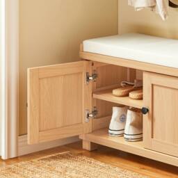 SoBuy Entrance Bench with Storage - Light Oak Farmhouse - thumbnail 3