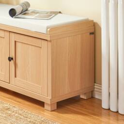 SoBuy Entrance Bench with Storage - Light Oak Farmhouse - thumbnail 7