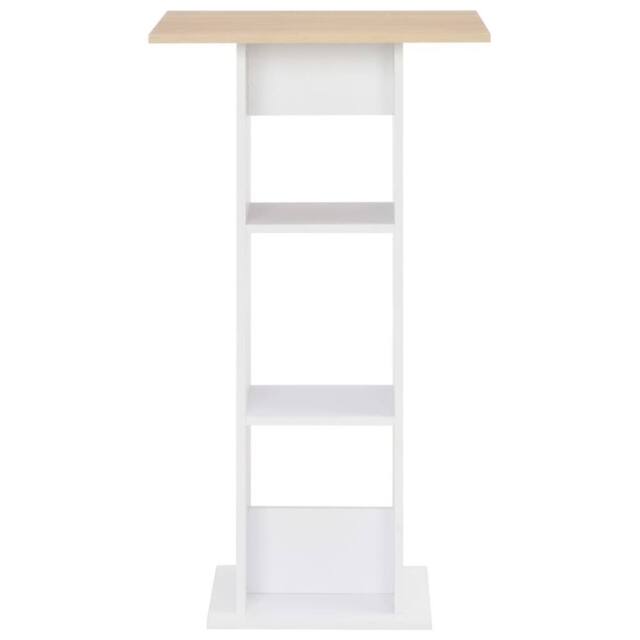 Berkfield Home Bar Table White & Sonoma Oak 60x60x110 cm - Size: 60 x 60 x 110 cm - image 1